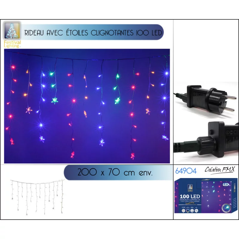 RID LUM 100LED MULTICOLORE ÉTOILESS 2MX