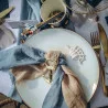 CHEMIN DE TABLE MOUSSELINE BLEU PASTEL 500x28cm
