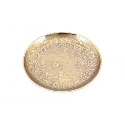PLATEAU DÉCORATIF DORÉ KASBAH D33cm