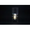 PHOTOPHORE LED VERRE GRIS 13X29CM