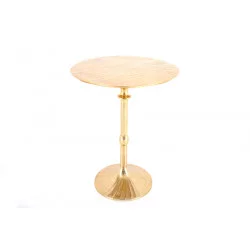 GUÉRIDON ROND MÉTAL OR 51x39x25cm