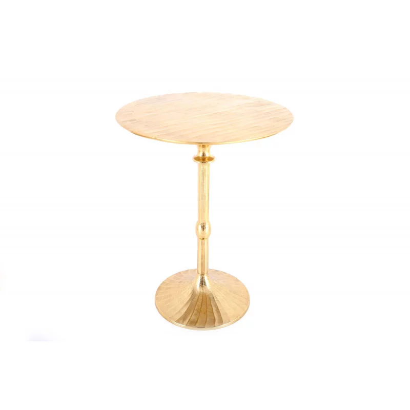 GUÉRIDON ROND MÉTAL OR 51x39x25cm