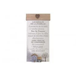 PLAQUE REGLE DE LA FAMILLE 25X50CM