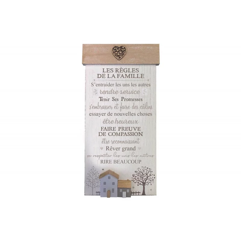 PLAQUE REGLE DE LA FAMILLE 25X50CM