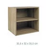 CUBE AVEC ETAGERE BOIS NATUREL 35.5X30X3