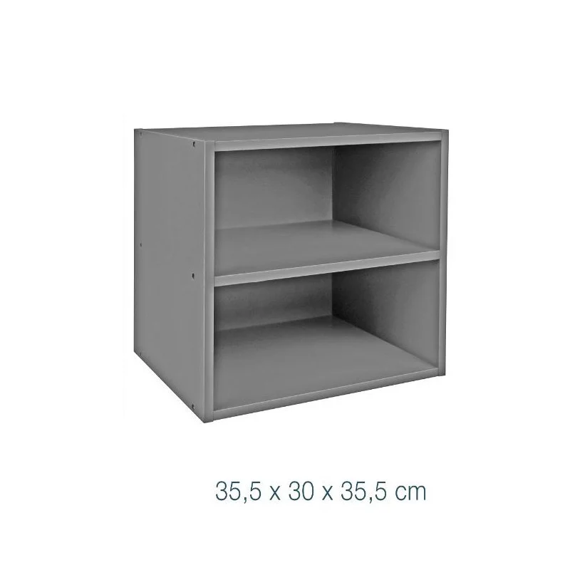 CUBE AVEC ETAGERE GRIS 35.5X30X35.5CM