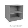 CUBE AVEC ETAGERE GRIS 35.5X30X35.5CM