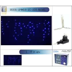 RIDEAU LUMINEUX EXTÉRIEUR 120 LEDS BLEUES 190cm