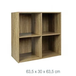 CUBE DE RANGEMENT NATUREL 4 CASES 63.5x30x63.5cm