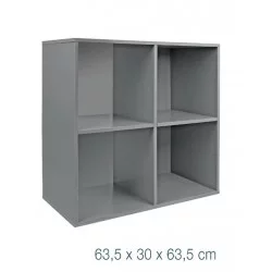 CUBE DE RANGEMENT GRIS 4 CASES 63.5x30x63.5cm