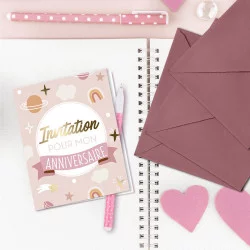 CARTES INVITATIONS X6 ANNIV LICORNE