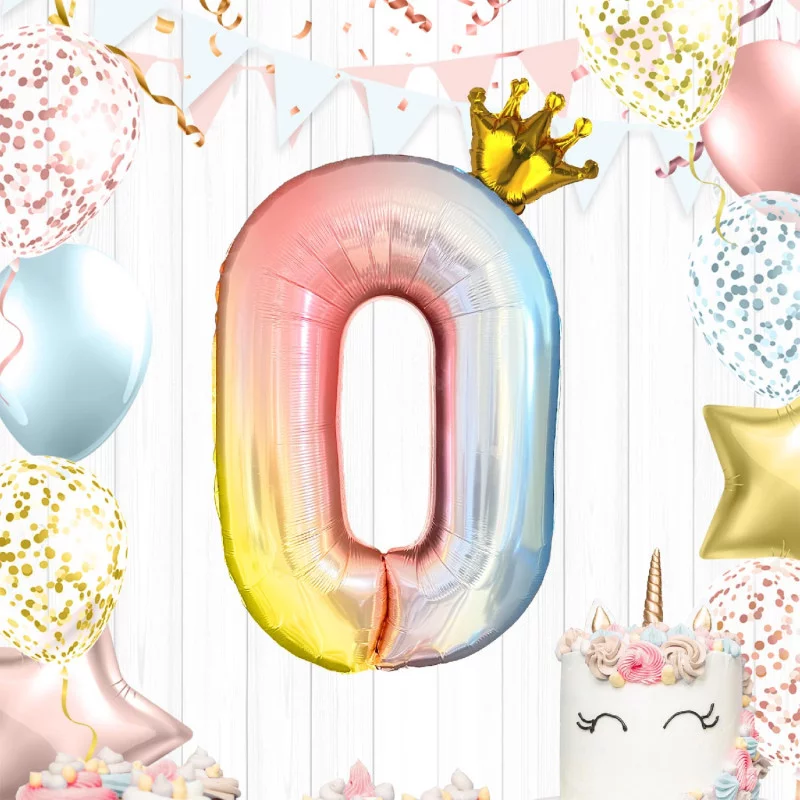 BALLON CHIFFRE COURONNE 70CMS 0