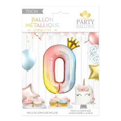 BALLON CHIFFRE COURONNE 70CMS 0