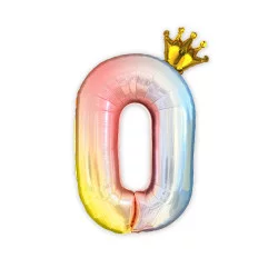 BALLON CHIFFRE COURONNE 70CMS 0