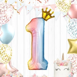 BALLON CHIFFRE COURONNE 70CMS 1