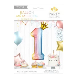 BALLON CHIFFRE COURONNE 70CMS 1