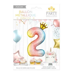 BALLON CHIFFRE COURONNE 70CMS 2