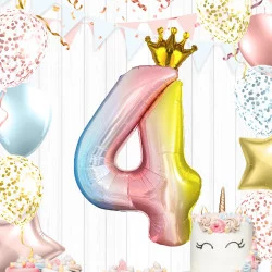 BALLON CHIFFRE COURONNE 70CMS 4