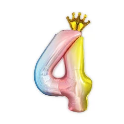 BALLON CHIFFRE COURONNE 70CMS 4