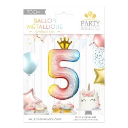 BALLON CHIFFRE COURONNE 70CMS 5