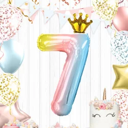 BALLON CHIFFRE COURONNE 70CMS 7