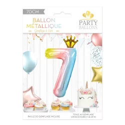 BALLON CHIFFRE COURONNE 70CMS 7