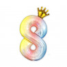 BALLON CHIFFRE COURONNE 70CMS 8