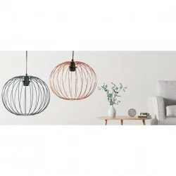 SUSPENSION RONDE METAL FILAIRE NOIRE