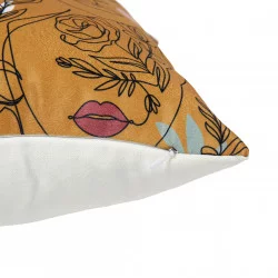 HOUSSE COUSSIN VISAGE MOUTARDE