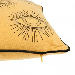 HOUSSE DE COUSSIN RECTANGLE YEUX JAUNE NOIR 30x50cm