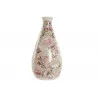 VASE FLEURS ROSES RÉTRO BLANC 13x13x26cm