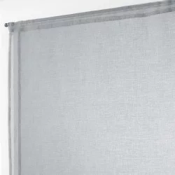 PAIRE SANDRA GRIS 2x60x160CM VOILE SABLE DROITE PASSE TRINGLE