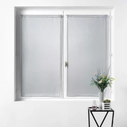 PAIRE SANDRA GRIS 2x60x160CM VOILE SABLE DROITE PASSE TRINGLE