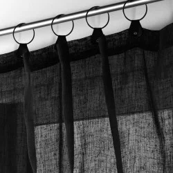 VOILE TISSÉ LINKA NOIR PANNEAU À ANNEAUX 140x240cm