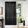 VOILE TISSÉ LINKA NOIR PANNEAU À ANNEAUX 140x240cm