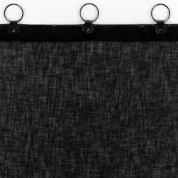 VOILE TISSÉ LINKA NOIR PANNEAU À ANNEAUX 140x240cm