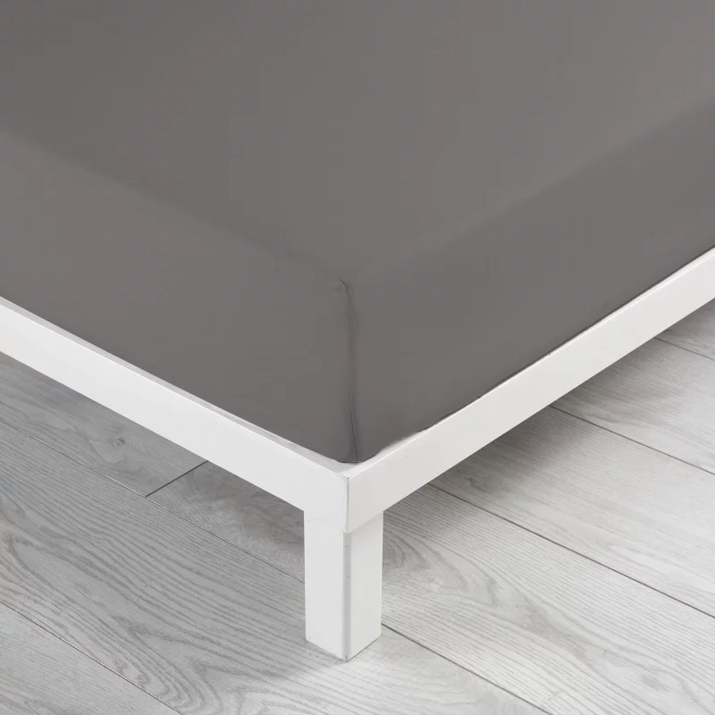 DRAP HOUSSE LINA GRIS SOURIS 180x200CM