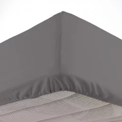 DRAP HOUSSE LINA GRIS SOURIS 180x200CM