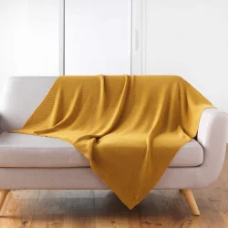 PLAID TRICOTINE OCRE 125x150CM
