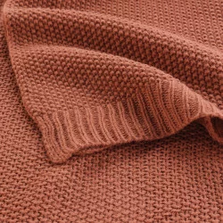 PLAID TRICOTINE TERRACOTTA 125x150CM