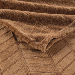 PLAID ARYA CAMEL 180x220CM FLANELLE