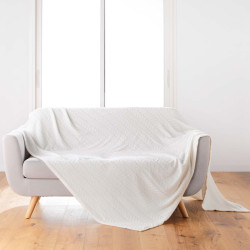 PLAID ARYA NATUREL 180x220CM FLANELLE