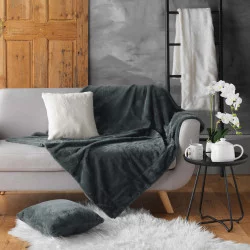 PLAID CARESSE ANTHRACITE 180x220CM