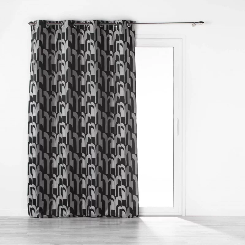 RIDEAU MEDICIS NOIR 140x260CM JACQUARD