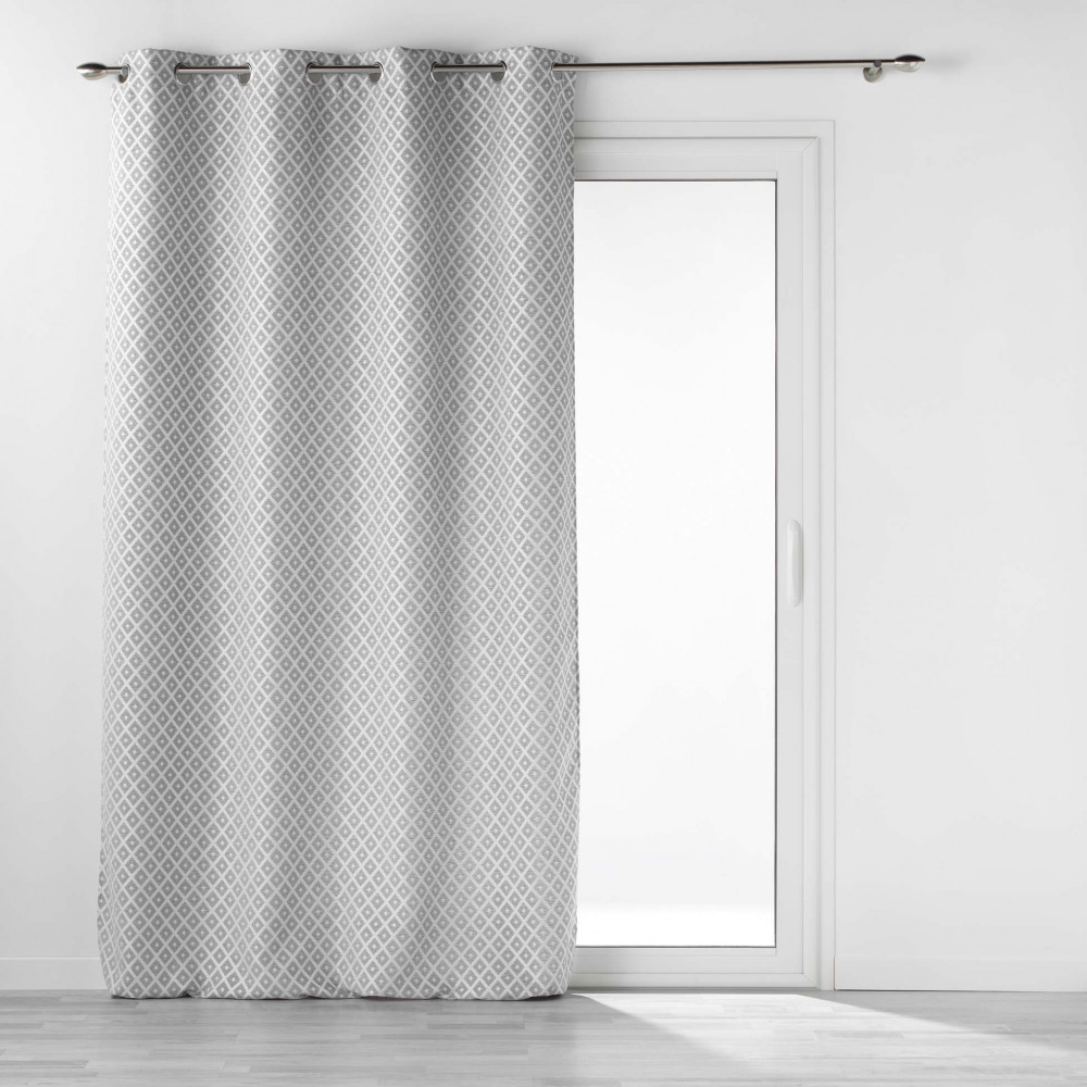 RIDEAU MARIELLA GRIS 140x260CM JACQUARD