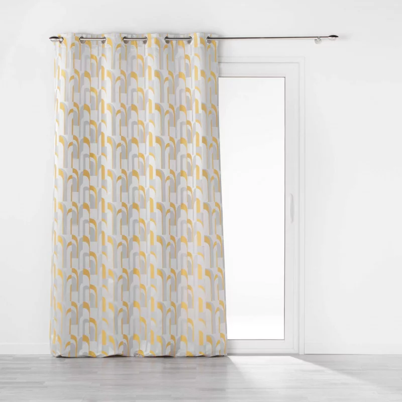 RIDEAU MEDICIS JAUNE 140x260CM JACQUARD