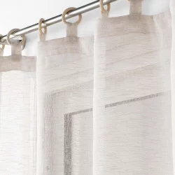 VOILE MINALISA LIN OEILLETS BOIS 140x240