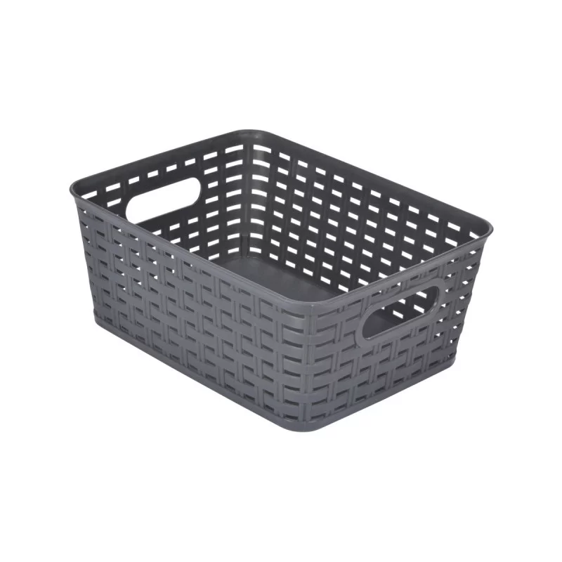PANIÈRE TRESSÉE GRIS 5L AVEC POIGNÉES 25x19.5xH10cm