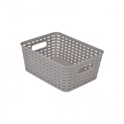PANIÈRE À LINGE TRESSÉE TAUPE 5L AVEC POIGNÉES 25x19.5xH10cm