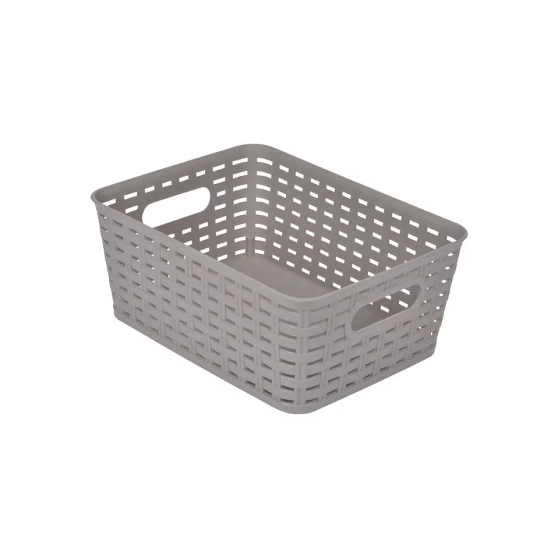 PANIÈRE À LINGE TRESSÉE TAUPE 5L AVEC POIGNÉES 25x19.5xH10cm